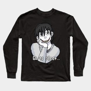Jeff the Killer With Text Long Sleeve T-Shirt